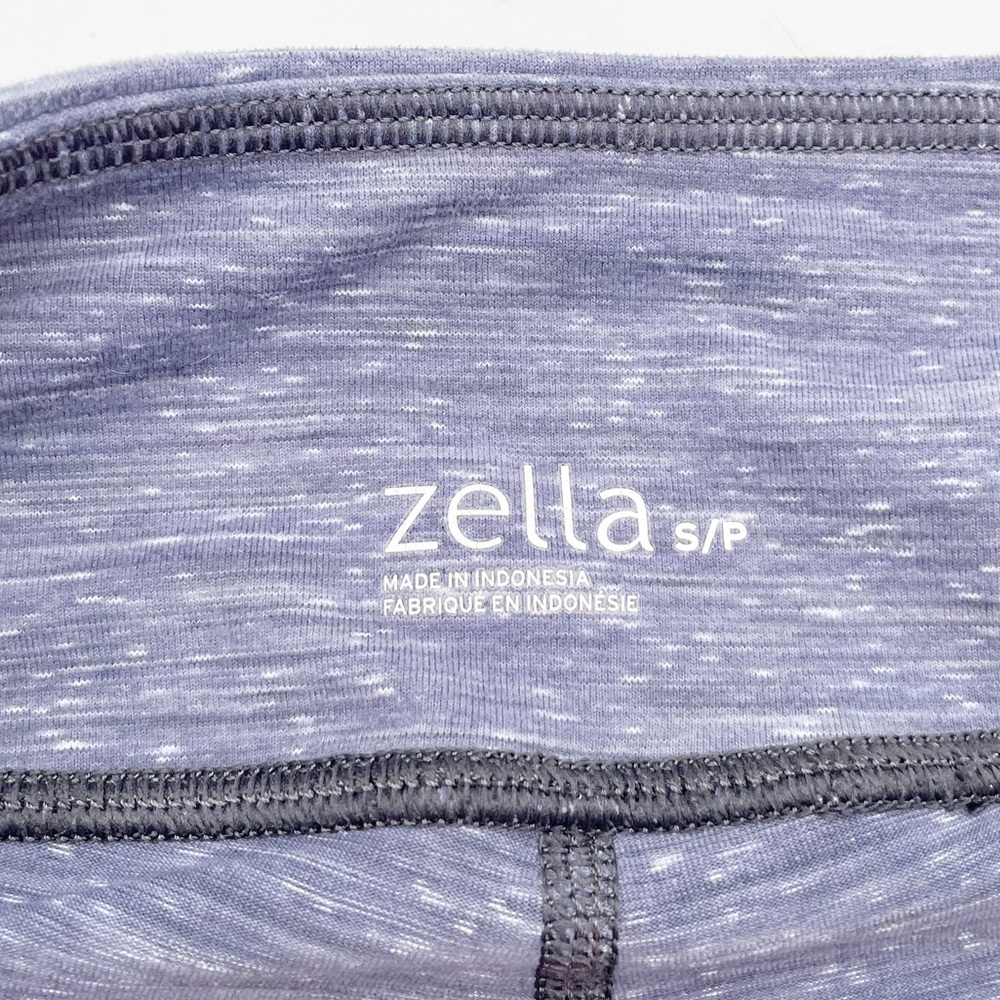 Zella Mesh Insert Capri Leggings Heathered Steel Blue Yoga Women's Size Small - Picture 3 of 10